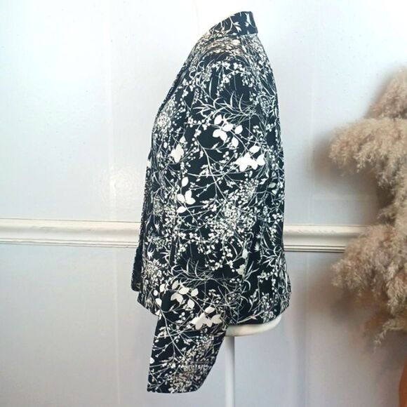 Villager Liz Claiborne Co. Black & White floral jacket/ blazer sz 12 Whimsigoth - Picture 6 of 10